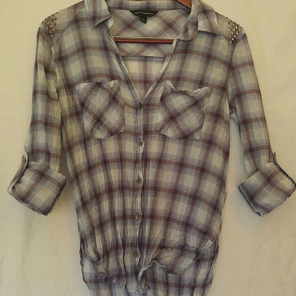 Rock & Republic Plaid Button Front Shirt - Picture 2 of 6